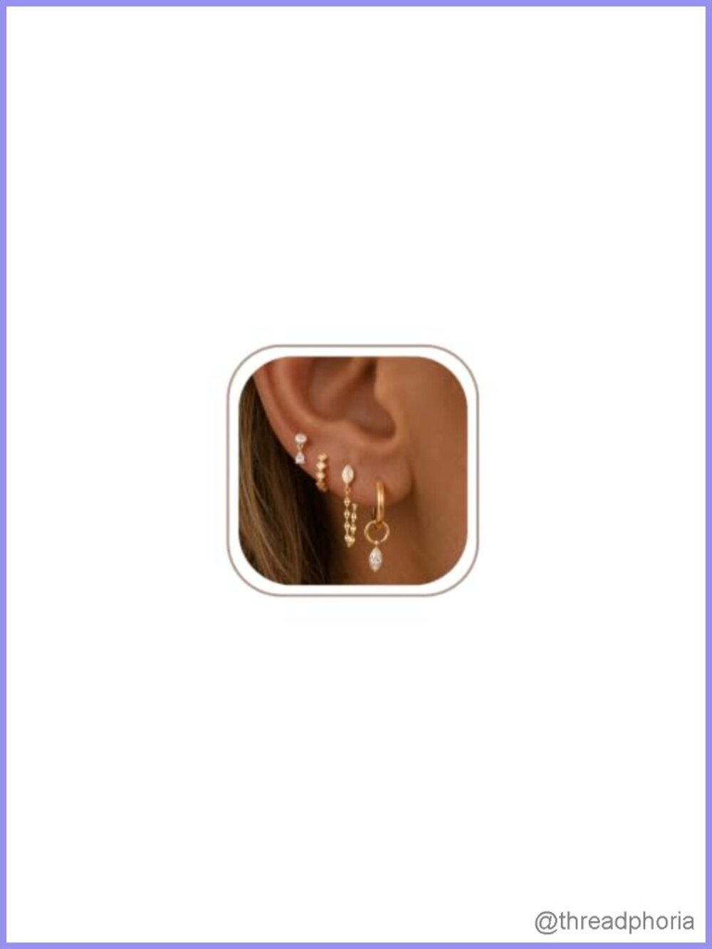4 Pairs 14K Gold Plated Hypoallergenic Earrings Set for Women Sensitive Ears
